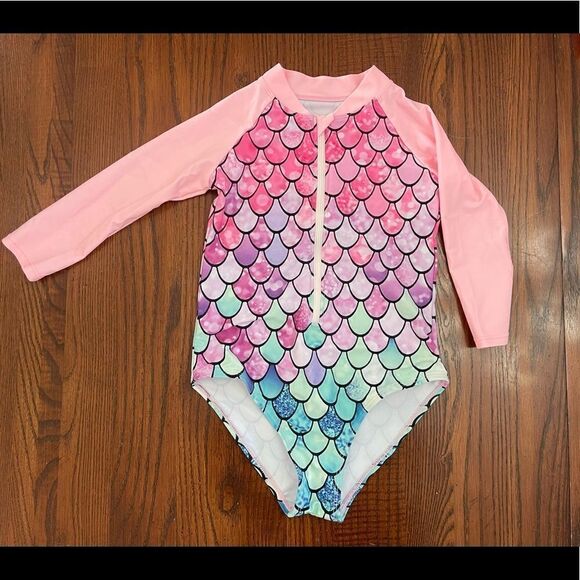 Shein Rash Guard Mermaid Swimsuit Size 4/5 (110) NWOT - Picture 1 of 4